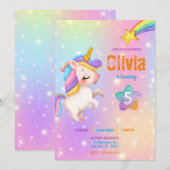 Magische Eenhoorns Paarse Verjaardagsfeestje  Kaart (Voorkant / Achterkant)