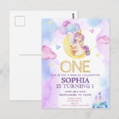 Magische Eenhoorns Paarse Waterverf Verjaardagsfee Briefkaart (Voorkant / Achterkant)