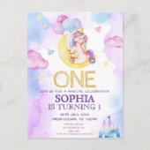 Magische Eenhoorns Paarse Waterverf Verjaardagsfee Briefkaart (Voorkant)