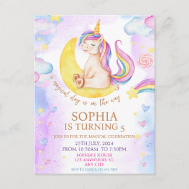Magische Eenhoorns Paarse Waterverf Verjaardagsfee Briefkaart