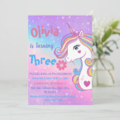 Magische Eenhoorns Rainbow Waterverf Verjaardagsfe Kaart (Staand voorkant)