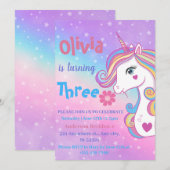 Magische Eenhoorns Rainbow Waterverf Verjaardagsfe Kaart (Voorkant / Achterkant)