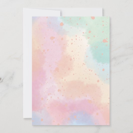 Magische Eenhoorns Roze Waterverf 1e Verjaardag Kaart (Achterkant)