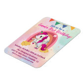 Magische Eenhoorns Roze Waterverf 1e Verjaardag Magneet (Linkerzijde)