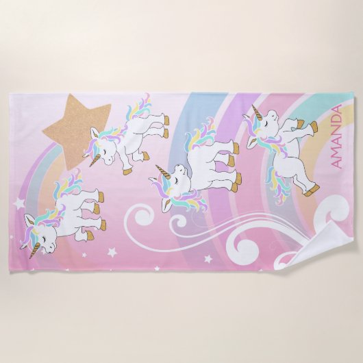 Magische Eenhoorns Strandlaken (Voorkant)