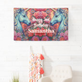 Magische eenhoorns verjaardagsbanner spandoek (Insitu)