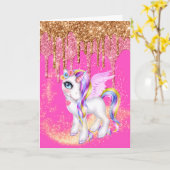 Magische eenhoornvlies glitter kaart (Gele Bloem)