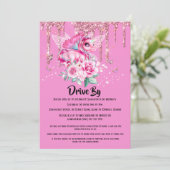 Magische eenhoornvlinder roze roze roze roos kaart (Staand voorkant)