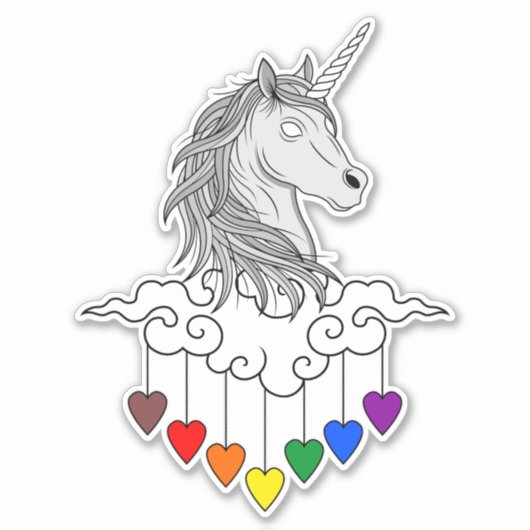 Magische Eenhoring Illustratie Ontwerp Kunst Sticker (Voorkant)