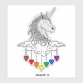 Magische Eenhoring Illustratie Ontwerp Kunst Sticker (Vel)