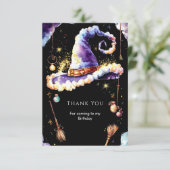 Magische eenvoudige Boho Wizard Verjaardag Bedankkaart (Staand voorkant)