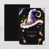 Magische eenvoudige Boho Wizard Verjaardag Bedankkaart (Voorkant / Achterkant)