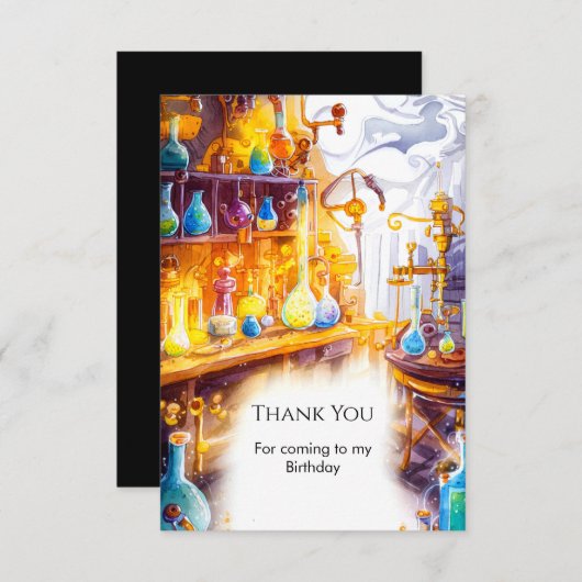 Magische Eenvoudige Experimentwetenschapper Verjaa Bedankkaart (Voorkant / Achterkant)