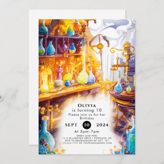 Magische Eenvoudige Experimentwetenschapper Verjaa Kaart (Voorkant / Achterkant)