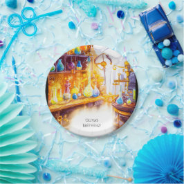 Magische Eenvoudige Experimentwetenschapper Verjaa Papieren Bordje