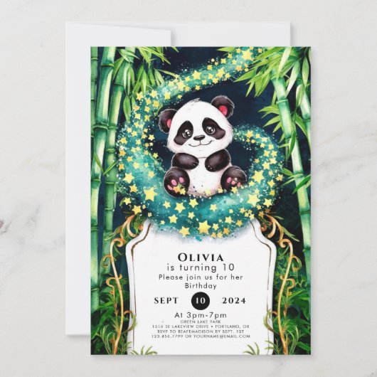 Magische eenvoudige Kinderen Panda Verjaardag Kaart (Voorkant)