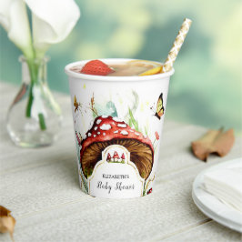 Magische Eenvoudige Paddestoel Baby shower Papieren Bekers