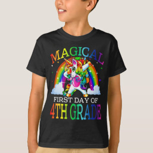 Magische eerste dag van de 4e klas eenhoorn t-shirt