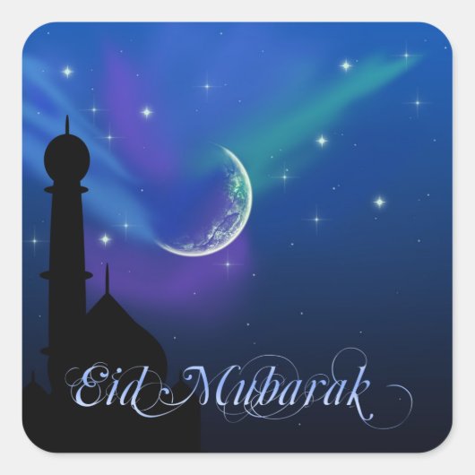 Magische Eid Nacht - Islamitische Groet Sticker (Voorkant)