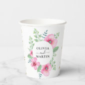 Magische Elegante Felgekleurde Bloemige Bruiloftsp Papieren Bekers (Achterkant)