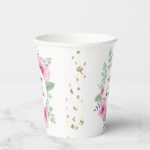 Magische Elegante Felgekleurde Bloemige Bruiloftsp Papieren Bekers (Rechts)