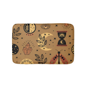 Magische elementen: betoverend naadloos patroon badmat