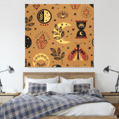 Magische elementen: betoverend naadloos patroon canvas afdruk (Insitu (Slaapkamer))