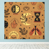 Magische elementen: betoverend naadloos patroon canvas afdruk (Insitu (Houten vloer))