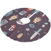 Magische elementen: schedel, tarot naadloos kerstboom rok (Gekanteld)