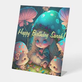 Magische elf momenten reclamebord met voetstuk