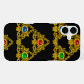 MAGISCHE ELFISCHE TALISMAN,ZWARTE GOUDEN DRIEHOEK, iPhone HOESJE (Achterkant horizontaal)