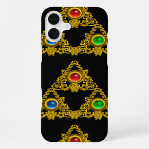 MAGISCHE ELFISCHE TALISMAN,ZWARTE GOUDEN DRIEHOEK, iPhone 16 PLUS HOESJE