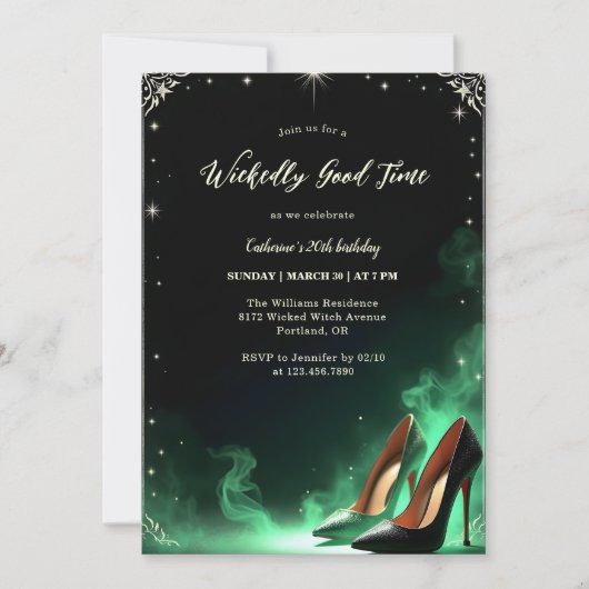 Magische Emerald Green Elegant Wicked Birthday Kaart (Voorkant)