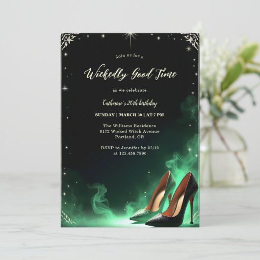 Magische Emerald Green Elegant Wicked Birthday Kaart (Staand voorkant)