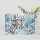 Magische en grillige kerst fee feestdagenkaart (Staand voorkant)