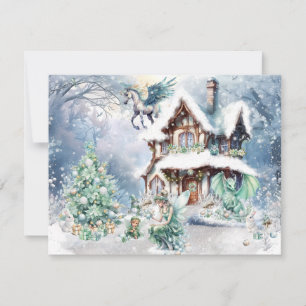 Magische en grillige kerst fee feestdagenkaart