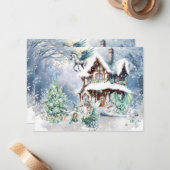 Magische en grillige kerst fee notitiekaartje (Voorkant / Achterkant in situ)