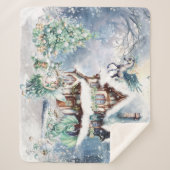 Magische en grillige kerst fee sherpa deken (Voorkant)