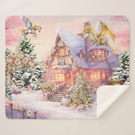 Magische en grillige kerst fee sherpa deken