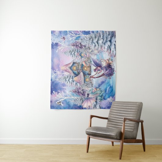 Magische en grillige kerst fee wandkleed (In situ)