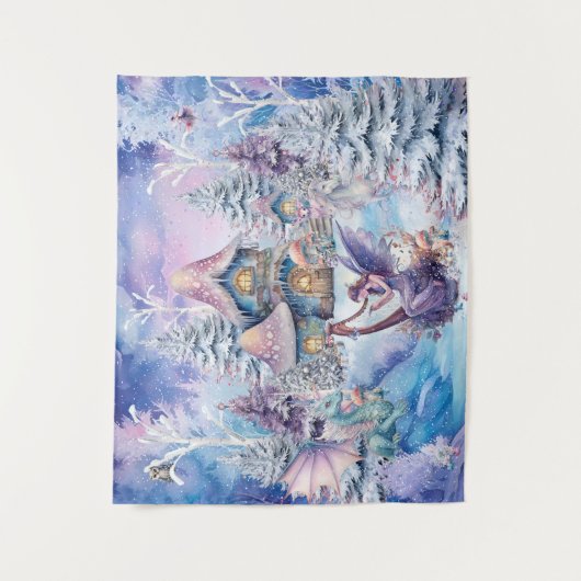 Magische en grillige kerst fee wandkleed (Voorkant)