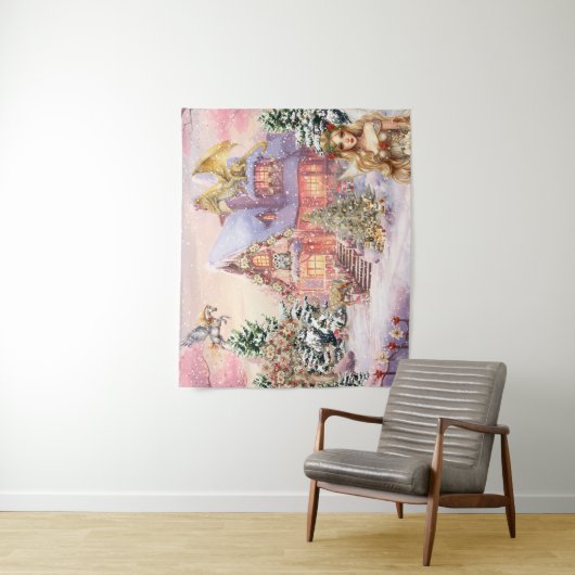 Magische en grillige kerst fee wandkleed (In situ)