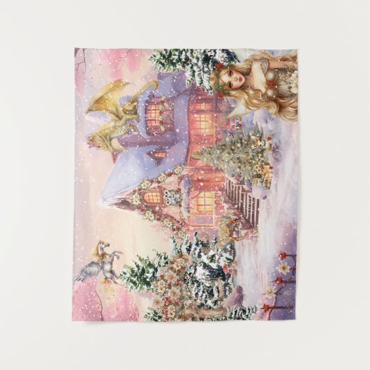 Magische en grillige kerst fee wandkleed (Voorkant)