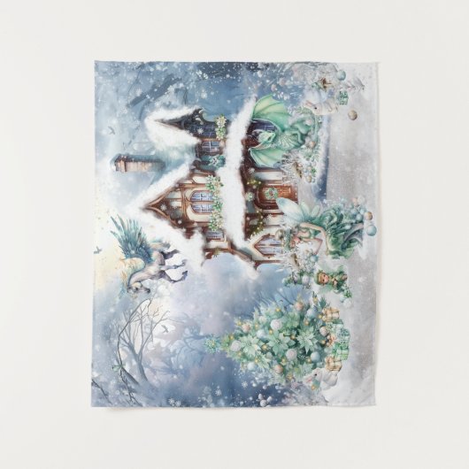 Magische en grillige kerst fee wandkleed (Voorkant)