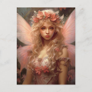 Magische en roze Fairy Fantasy Art Briefkaart