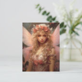 Magische en roze Fairy Fantasy Art Briefkaart (Staand voorkant)