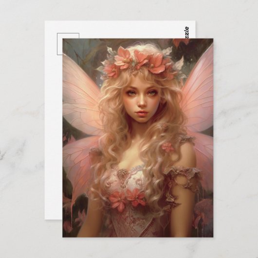 Magische en roze Fairy Fantasy Art Briefkaart (Voorkant / Achterkant)