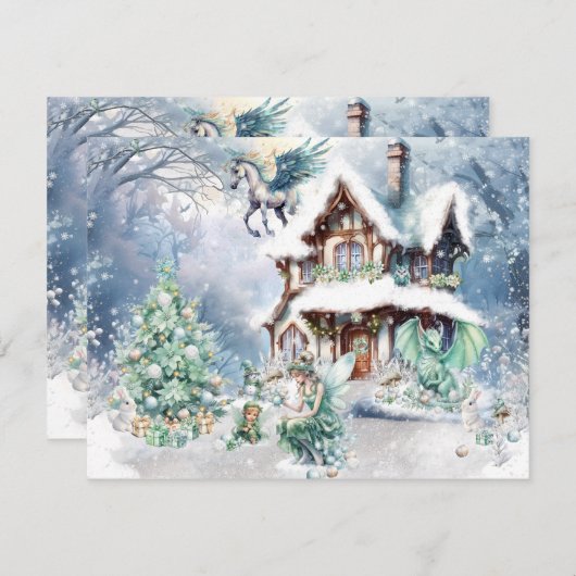 Magische en Sprotse Kerstelf Notitiekaartje (Voorkant / Achterkant)