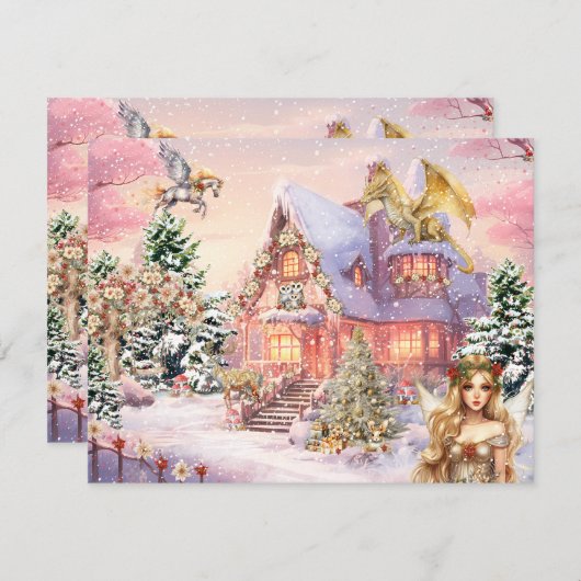 Magische en Sprotse Kerstelf Notitiekaartje (Voorkant / Achterkant)