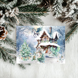 Magische en Sprotse Kerstmisfee Feestdagenkaart